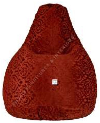 Maroon Printed Fabric Bean Bag